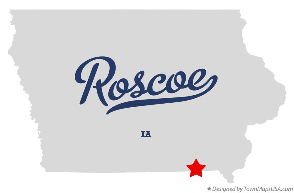 Map of Roscoe Iowa IA