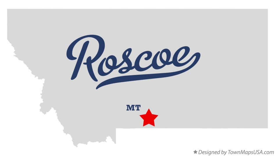 Map of Roscoe Montana MT
