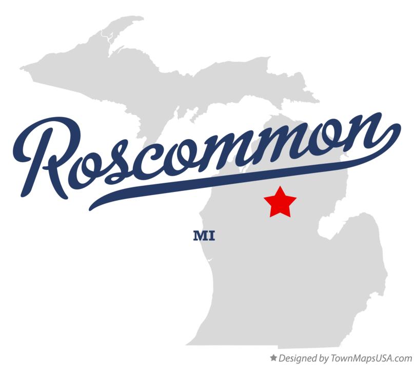 Map of Roscommon Michigan MI