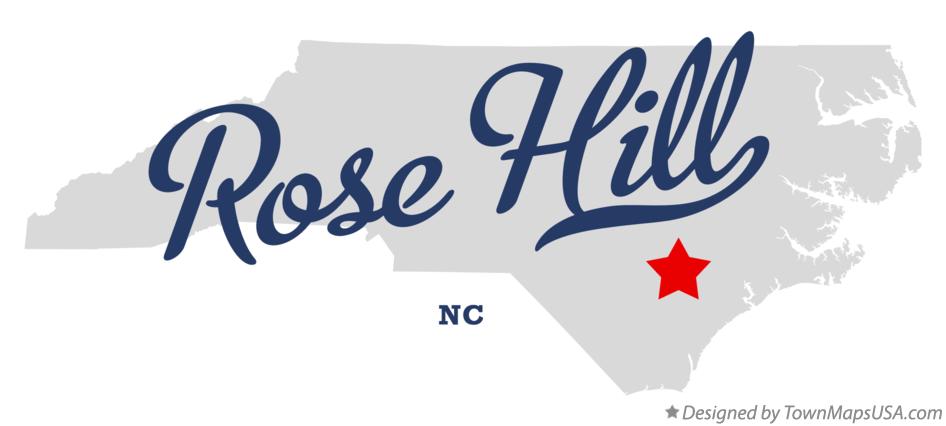Map of Rose Hill North Carolina NC