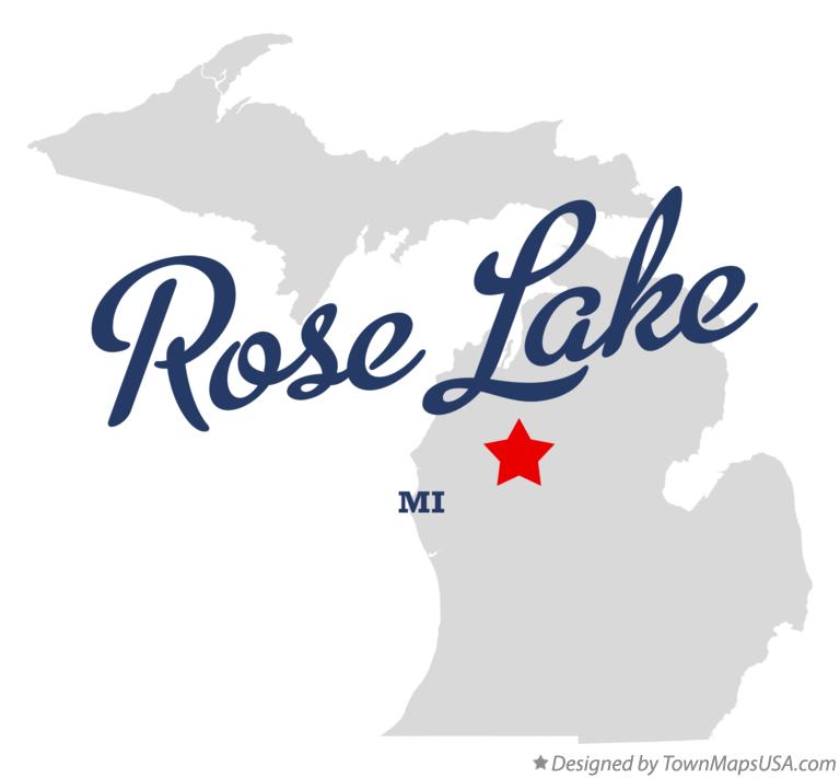 Map of Rose Lake Michigan MI