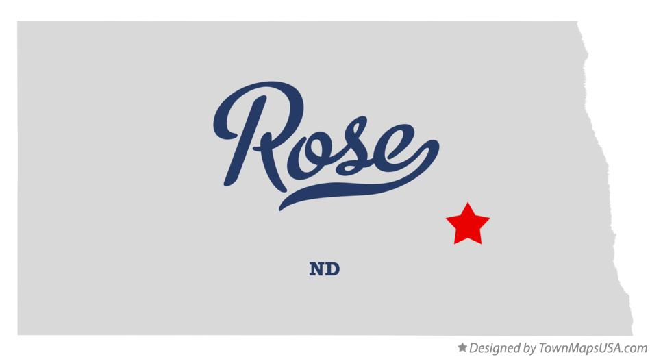 Map of Rose North Dakota ND