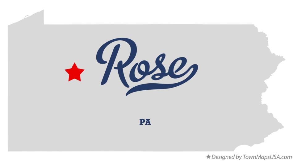 Map of Rose Pennsylvania PA