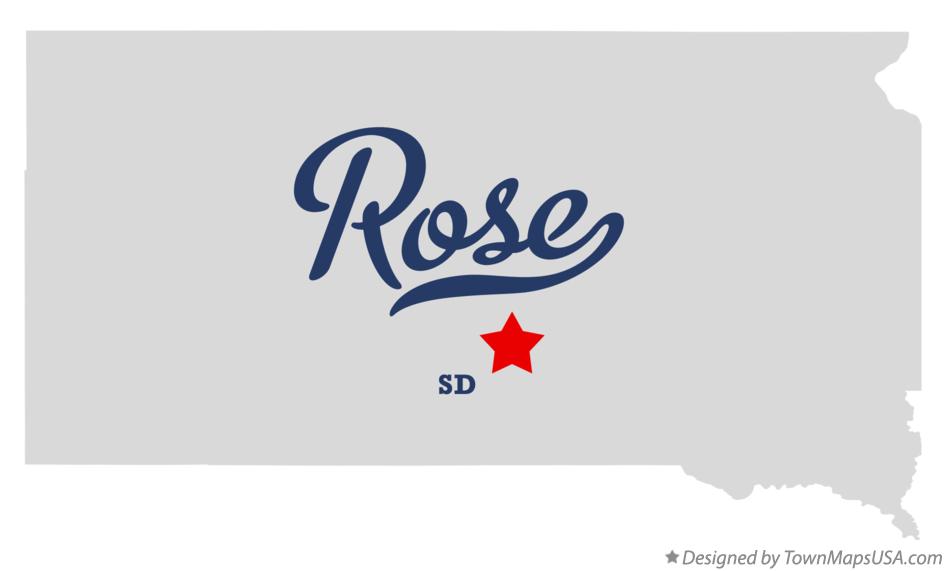 Map of Rose South Dakota SD