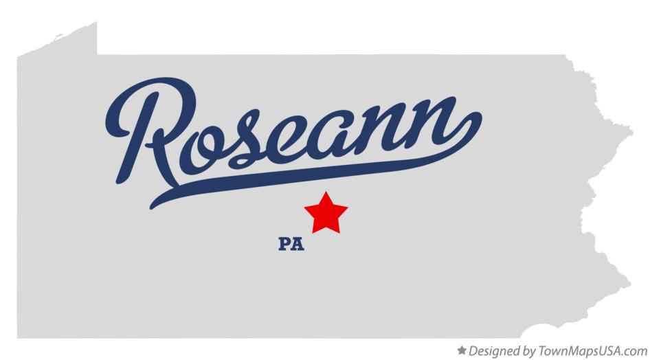 Map of Roseann Pennsylvania PA