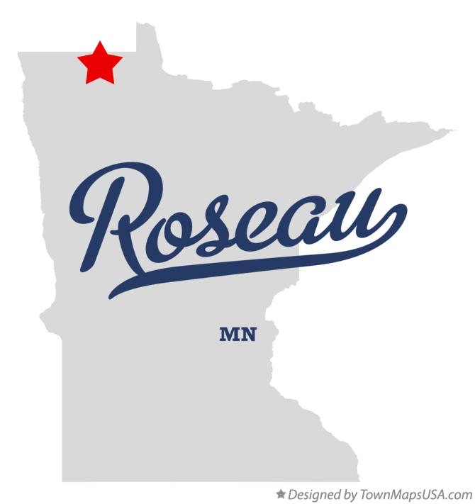 Map of Roseau Minnesota MN