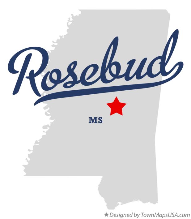 Map of Rosebud Mississippi MS