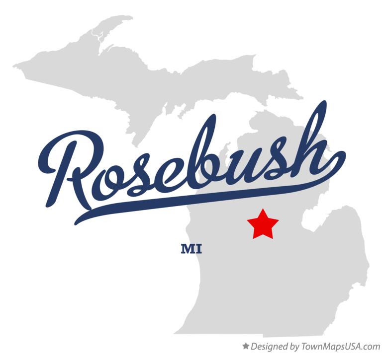Map of Rosebush Michigan MI