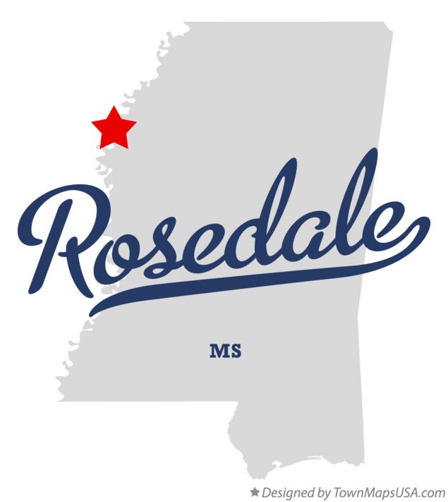 Map of Rosedale Mississippi MS