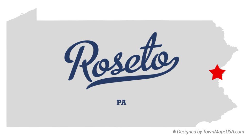 Map of Roseto Pennsylvania PA