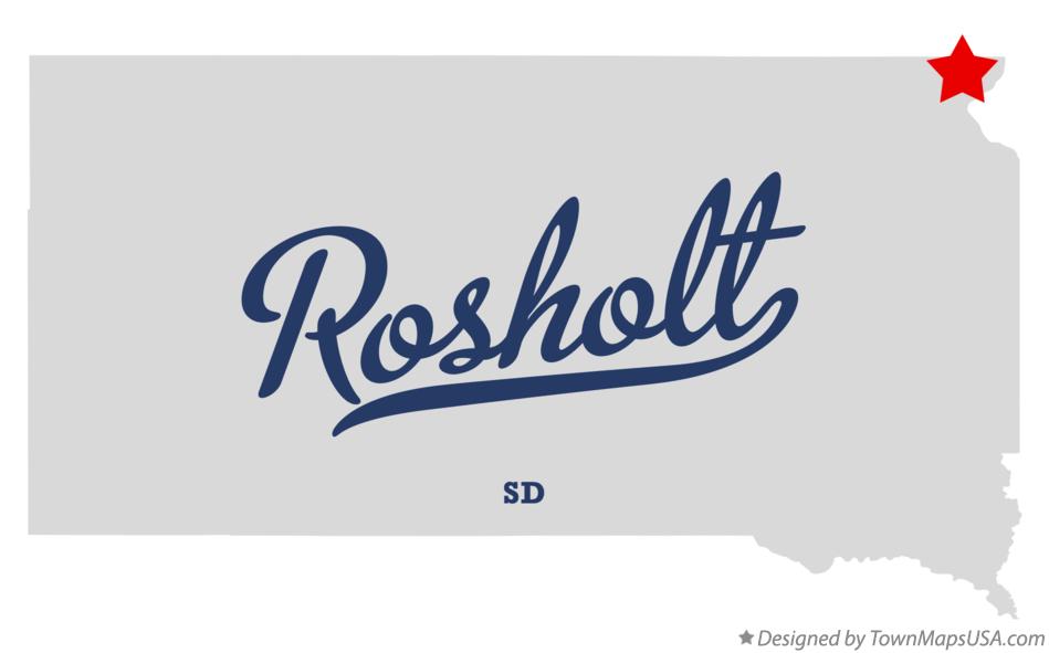 Map of Rosholt South Dakota SD