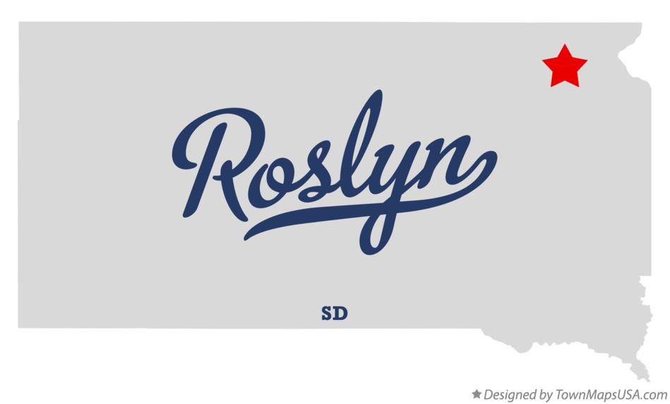 Map of Roslyn South Dakota SD