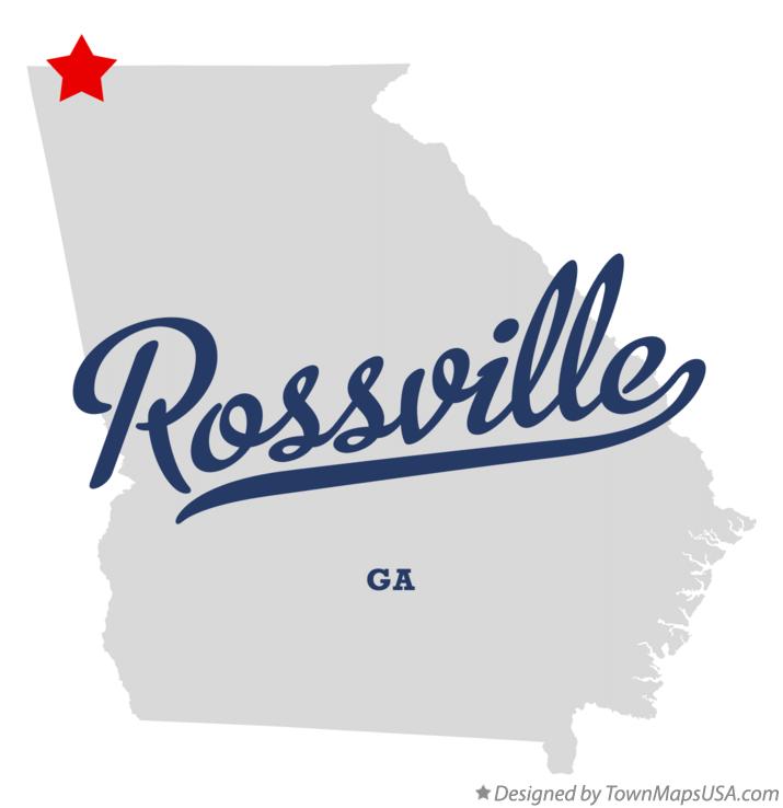 Map of Rossville Georgia GA