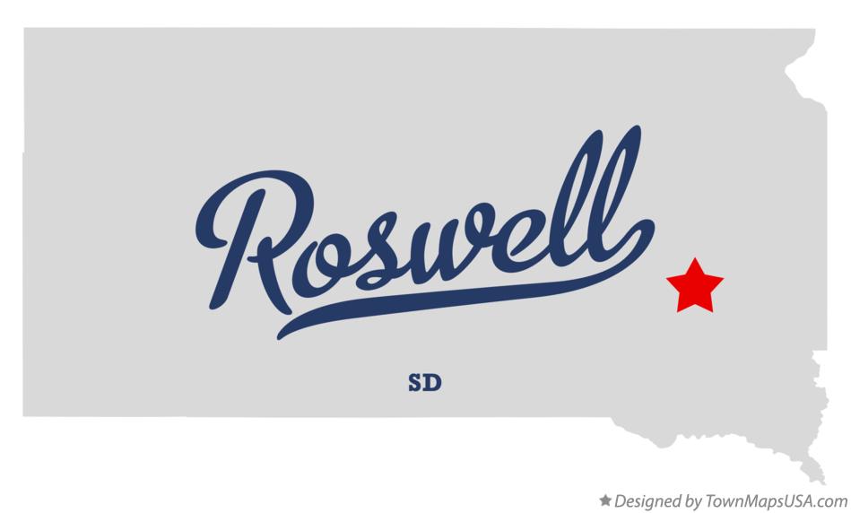 Map of Roswell South Dakota SD