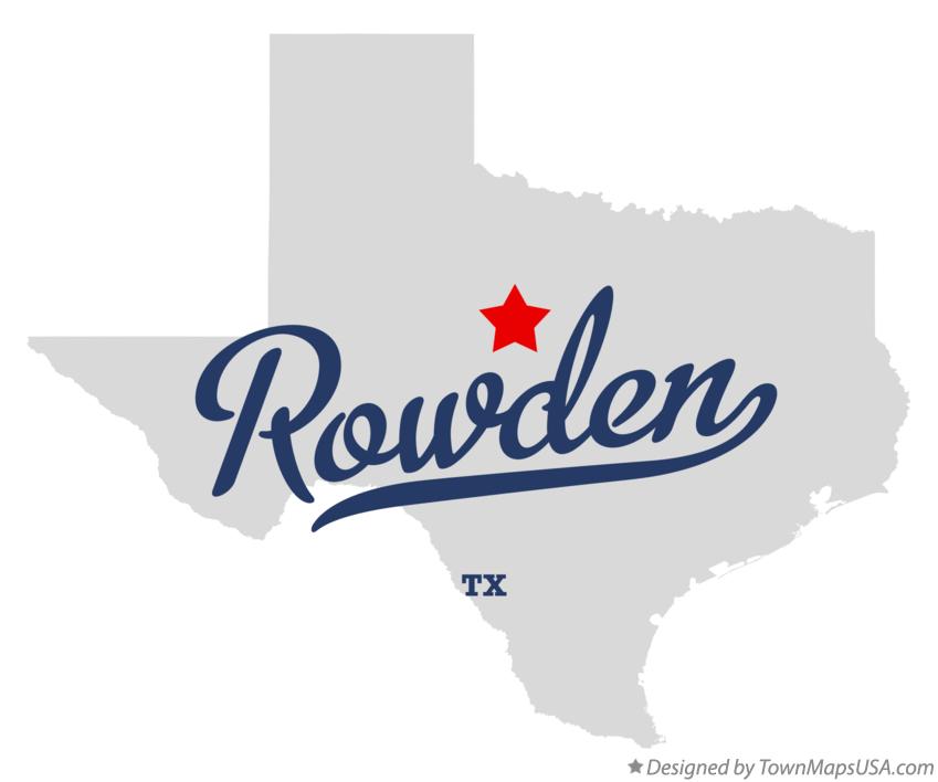 Map of Rowden Texas TX