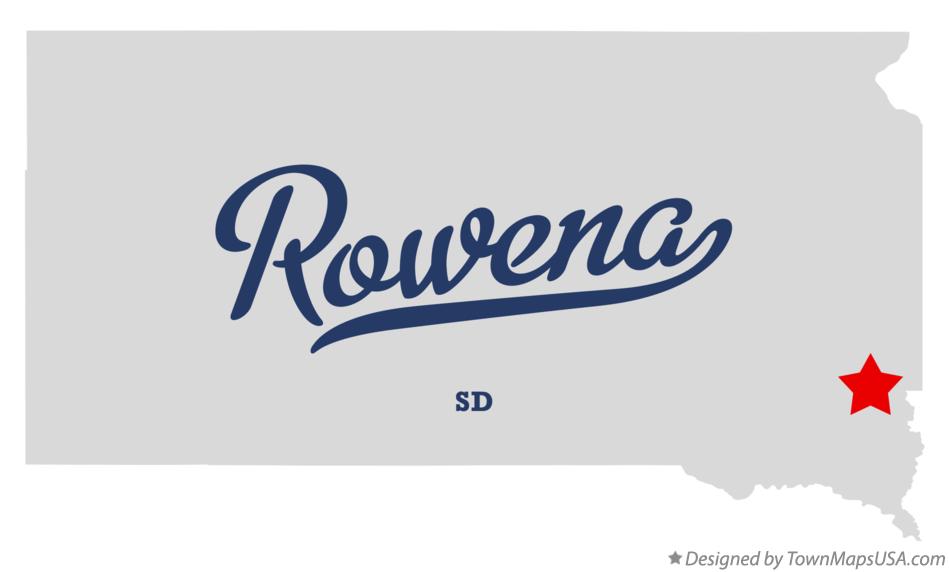 Map of Rowena South Dakota SD