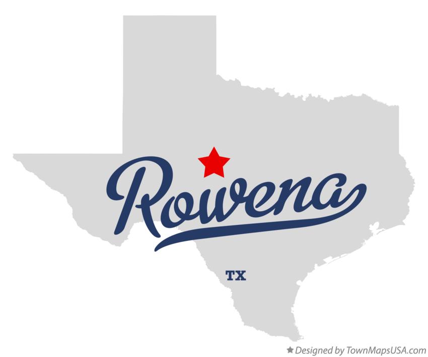 Map of Rowena Texas TX