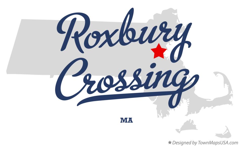 Map of Roxbury Crossing Massachusetts MA