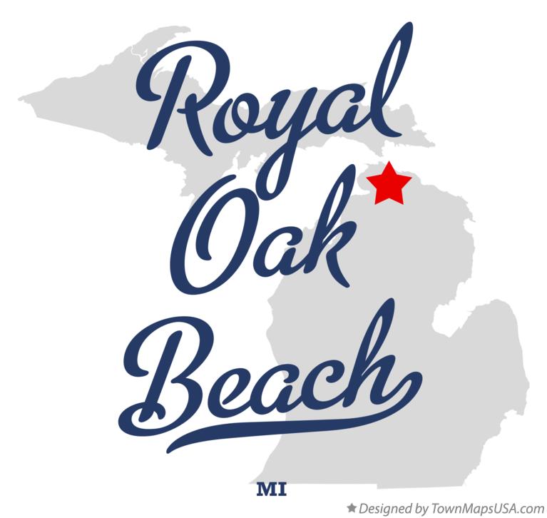 Map of Royal Oak Beach Michigan MI