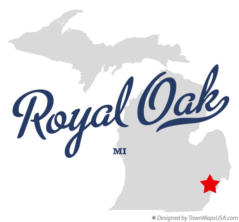 Map of Royal Oak Michigan MI