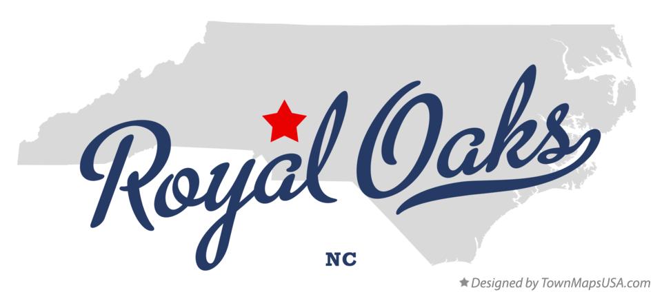 Map of Royal Oaks North Carolina NC