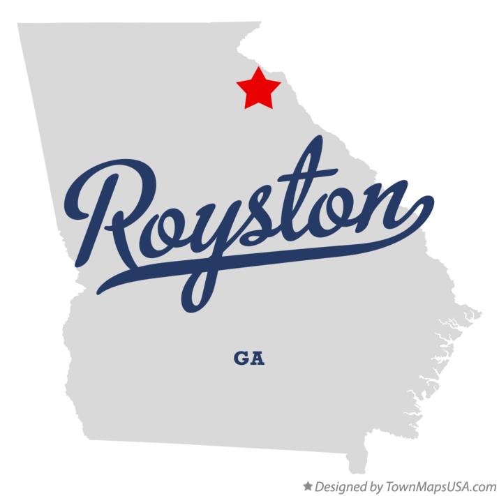 Map of Royston Georgia GA