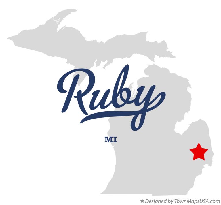 Map of Ruby Michigan MI