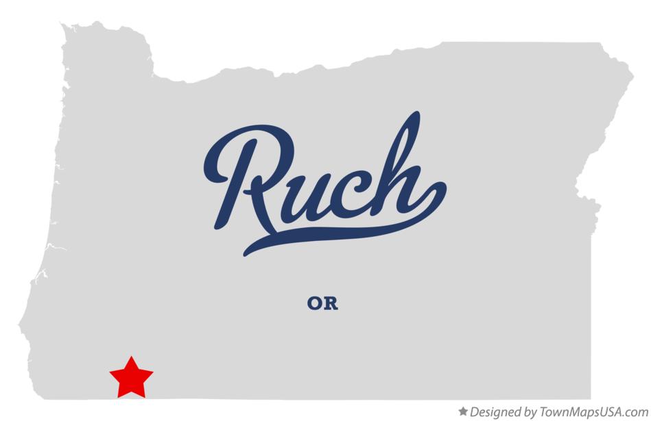 Map of Ruch Oregon OR