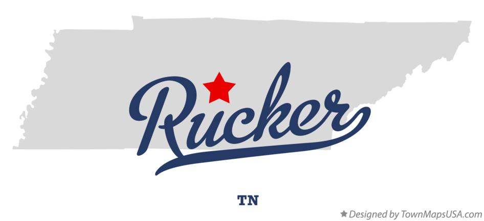 Map of Rucker Tennessee TN