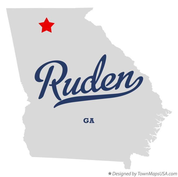 Map of Ruden Georgia GA