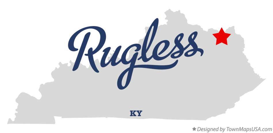 Map of Rugless Kentucky KY