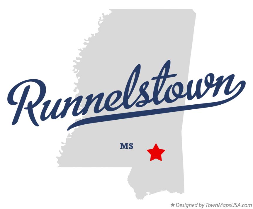 Map of Runnelstown Mississippi MS