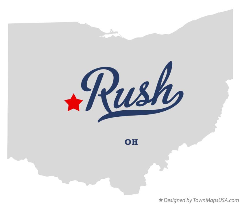 Map of Rush Ohio OH