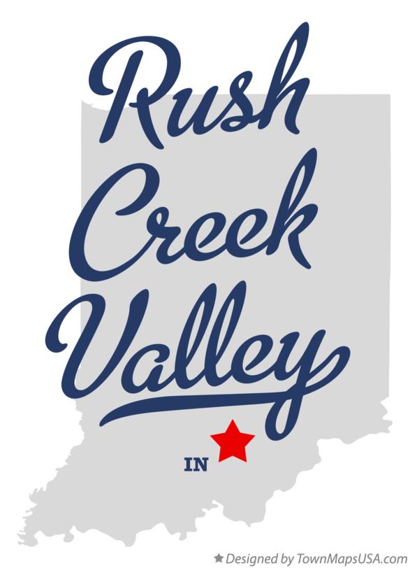 Map of Rush Creek Valley Indiana IN