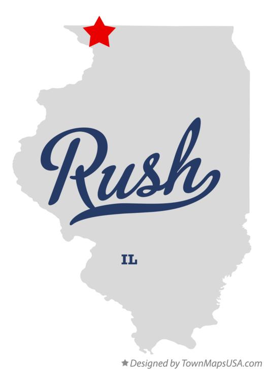 Map of Rush Illinois IL