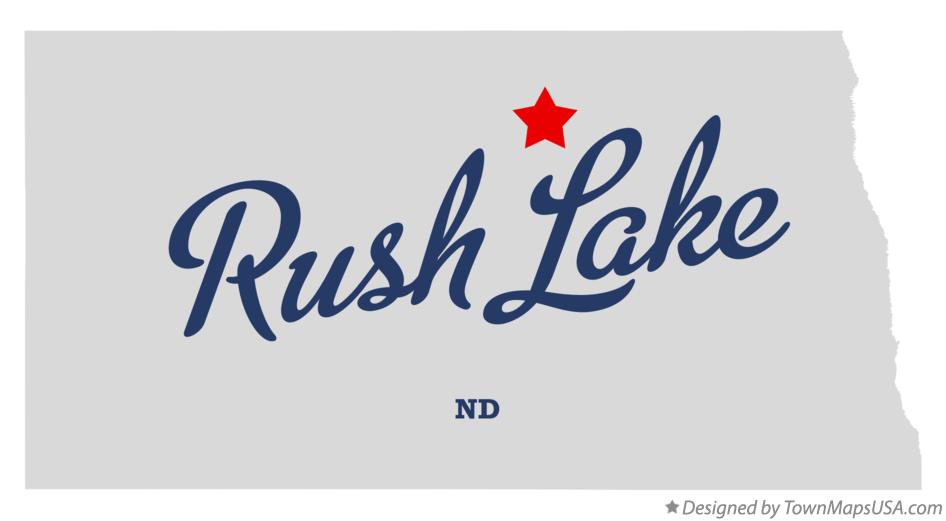 Map of Rush Lake North Dakota ND