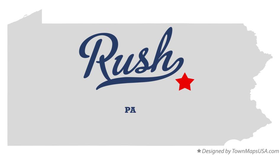 Map of Rush Pennsylvania PA