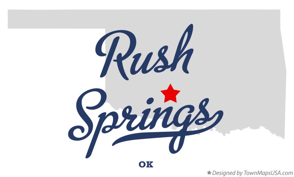 Map of Rush Springs Oklahoma OK