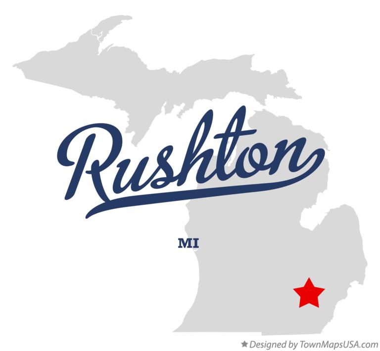 Map of Rushton Michigan MI