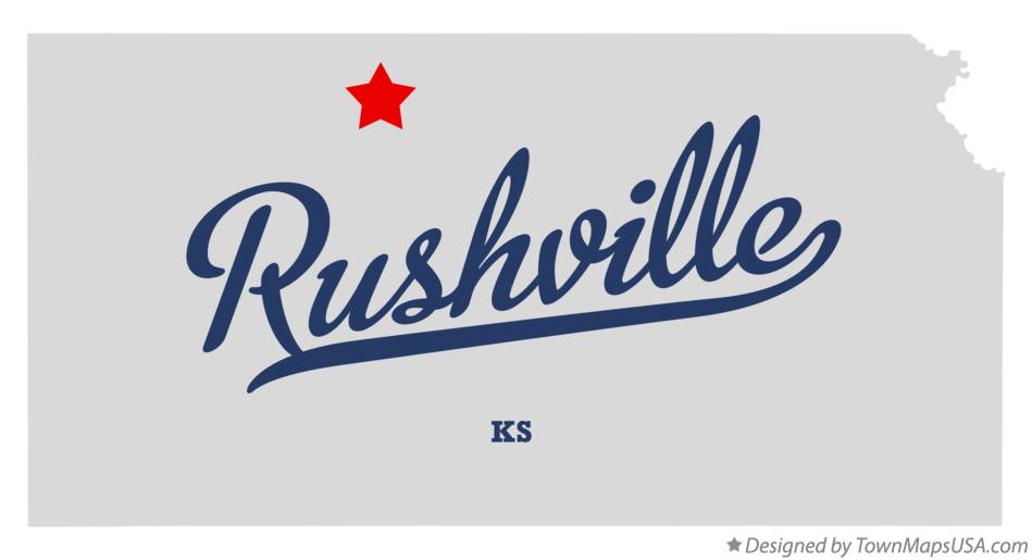 Map of Rushville Kansas KS