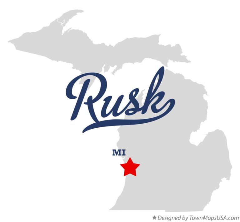 Map of Rusk Michigan MI