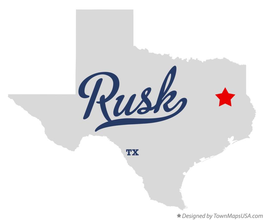 Map of Rusk Texas TX