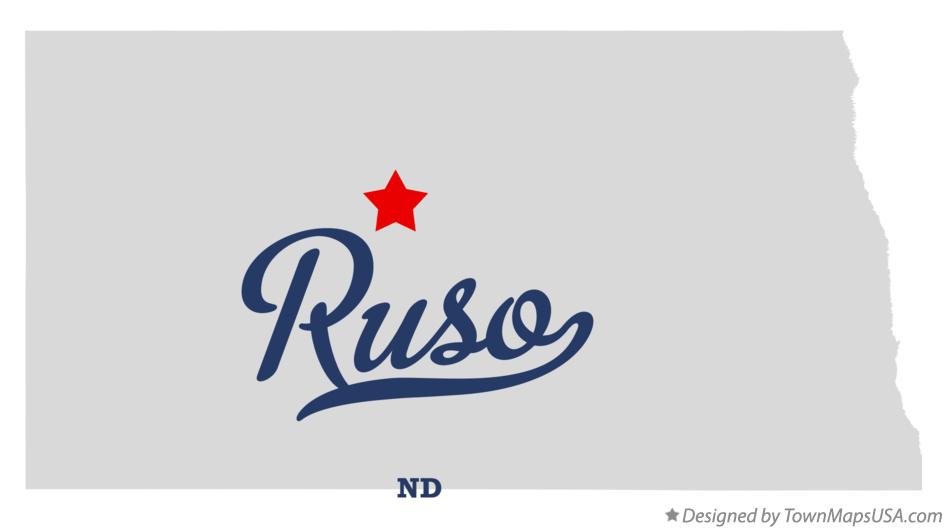 Map of Ruso North Dakota ND