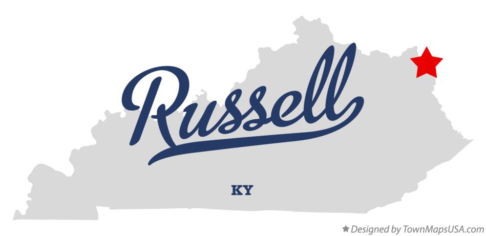 Map of Russell Kentucky KY