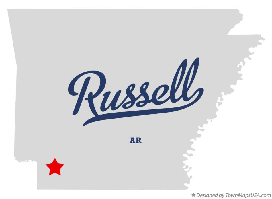 Map of Russell Arkansas AR