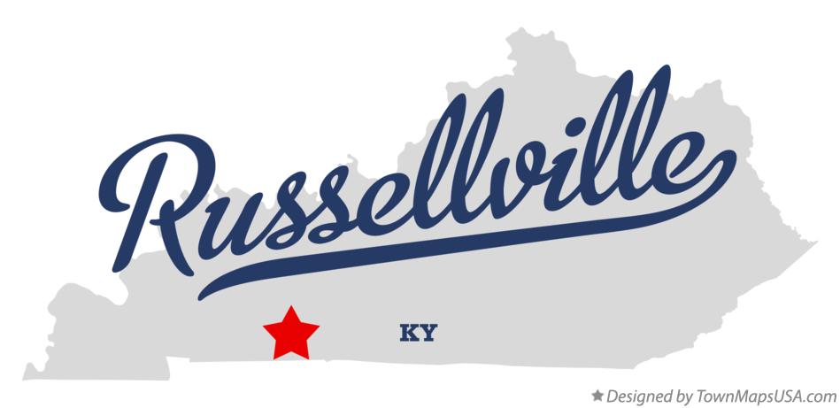 Map of Russellville Kentucky KY