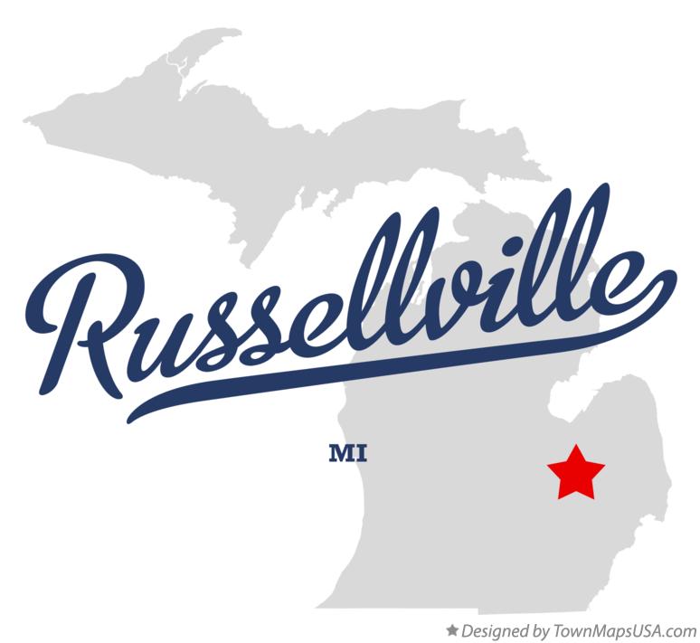 Map of Russellville Michigan MI
