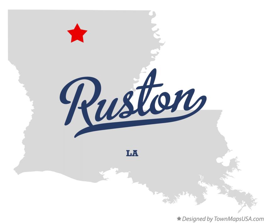 Map of Ruston Louisiana LA
