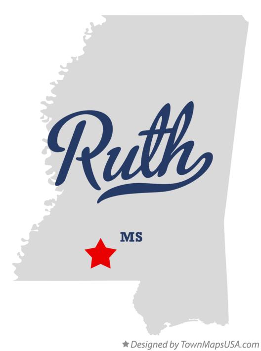 Map of Ruth Mississippi MS