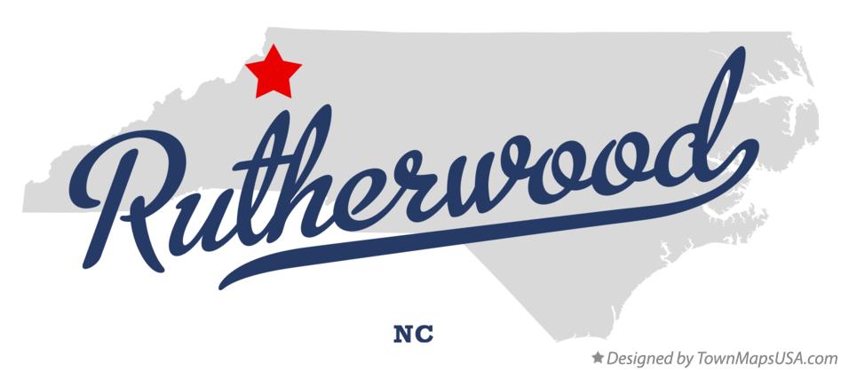 Map of Rutherwood North Carolina NC
